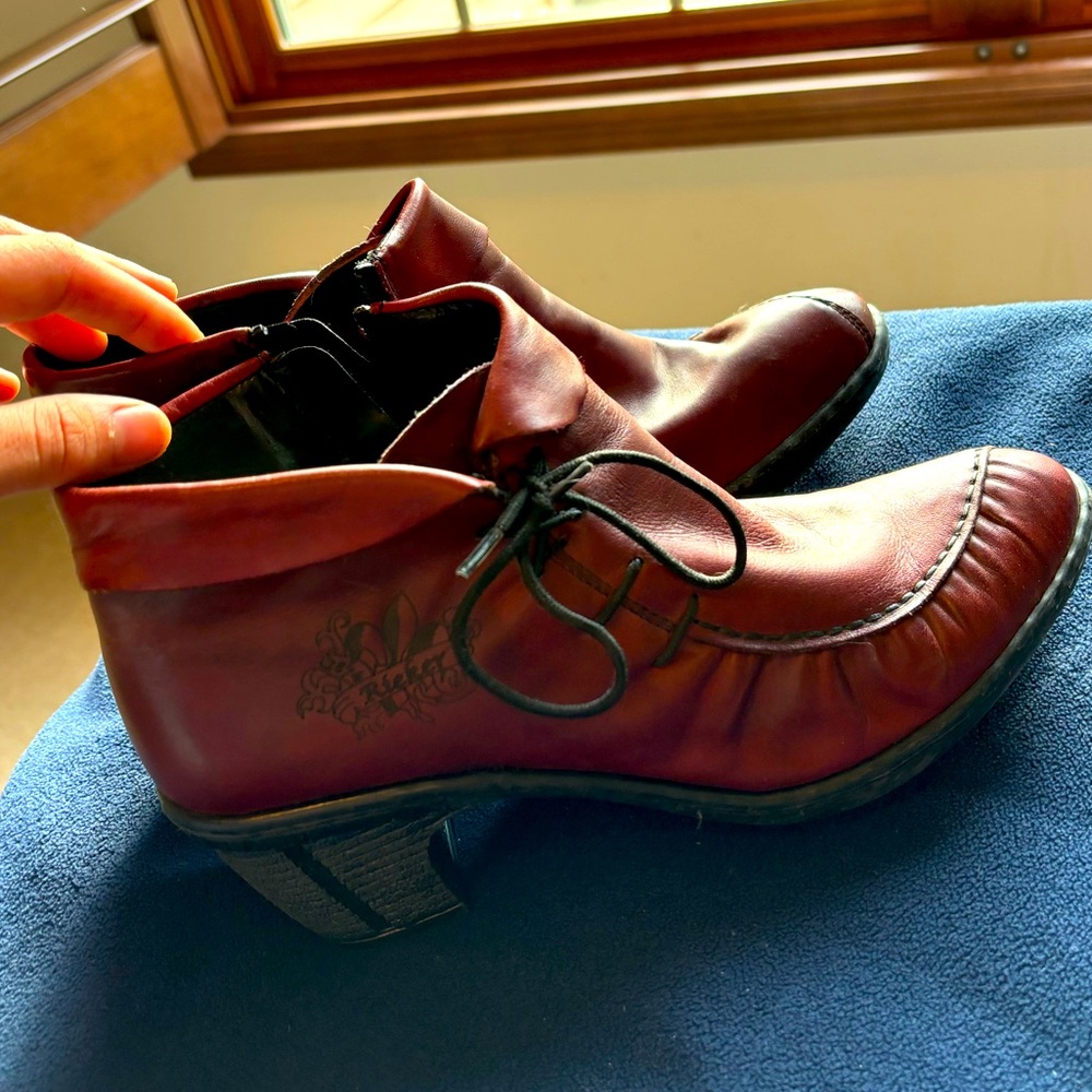 Vintage Red Leather Rieker Shoes